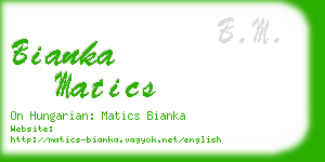 bianka matics business card